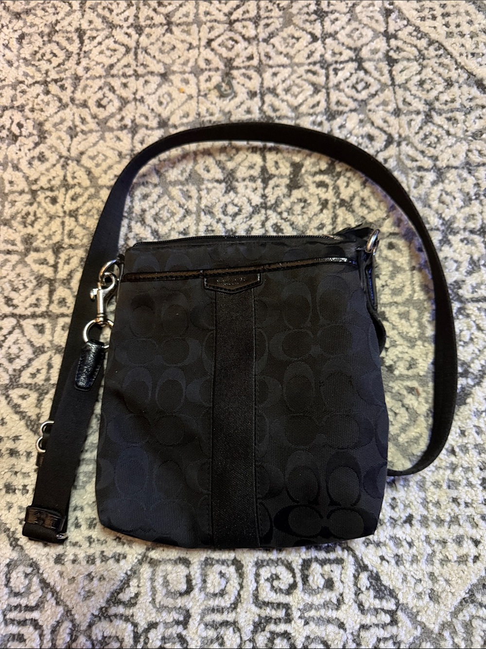 Coach Black Signature Crossbody Messenger Bag